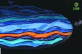 Дизайнерска кафе маса от масивен ясен — релефна морска визия, диаметър -100 см, снимка 1
