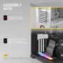 Брекет за вертикален монтаж на GPU EZDIY-FAB RGB PCIe 4.0 Riser Cable 90° White ARGB, снимка 5