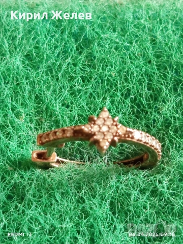 Винтидж сребърна обеца с инкрустирани кристали много красива 26317