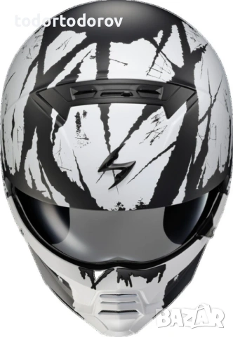 Мото каска Scorpion EXO-COMBAT II MARUDER Matt Black-White 390.97 лв. / 199.90 €, снимка 2 - Аксесоари и консумативи - 54393467