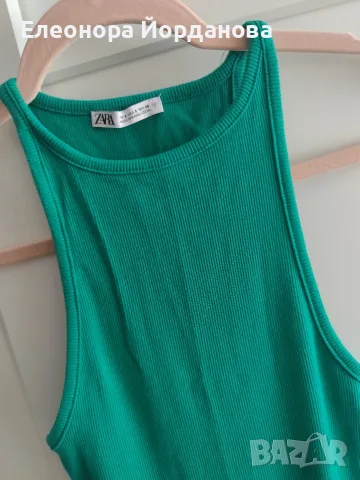 Зелена рокля на Zara, снимка 2 - Рокли - 55664240