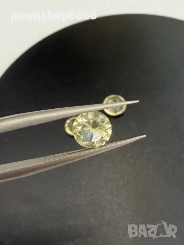 Комплект 3 естествени цитрина – общо 2,15 ct – кръгъл брилянтен, снимка 15 - Бижутерийни комплекти - 55483477
