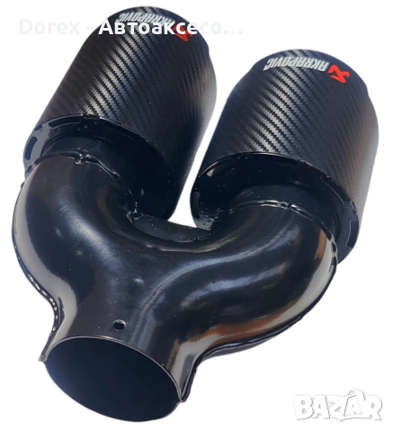 Накрайник ауспух Akrapovic - ляв, карбонов, двоен, 60мм, снимка 3 - Части - 55013081