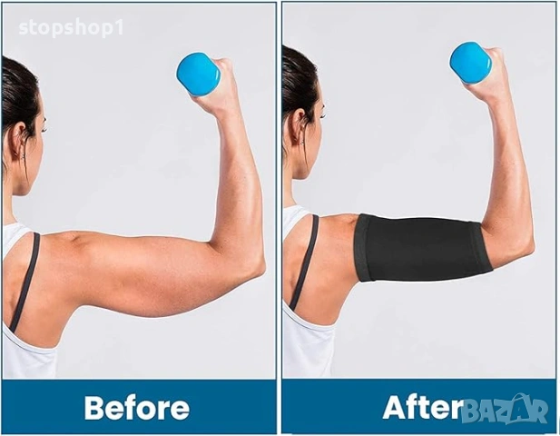 Ластици за отслабване за ръце, оформящ ръкав за сауна, оформящ ръкав за сауна, ластик, фитнес за ръц, снимка 2 - Фитнес уреди - 53999182