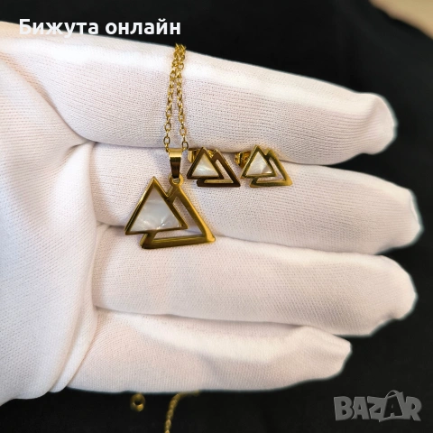 Комплект колие и обеци. Продукт № 092, снимка 2 - Бижутерийни комплекти - 55004065