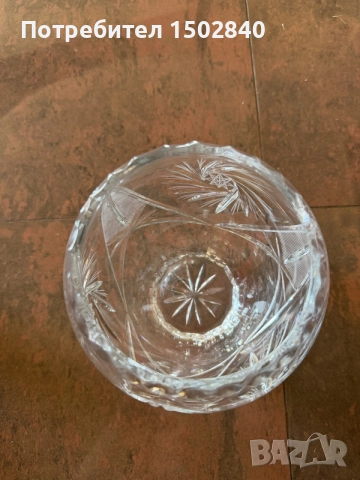 Оригинална ваза Czech Bohemia Crystal – ръчно шлифован кристал, снимка 2 - Вази - 55248582