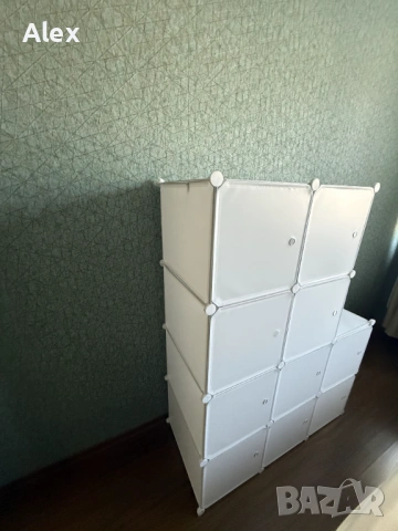 Модулен гардероб Time Trade, 9 рафта, 147x111x47 см, Бял, снимка 4 - Гардероби - 54290502