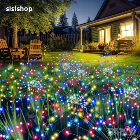 Градинска соларна лампа „Фойерверк“: Магия от топла светлина и 100% водоустойчивост 4470, снимка 8 - Соларни лампи - 53977686