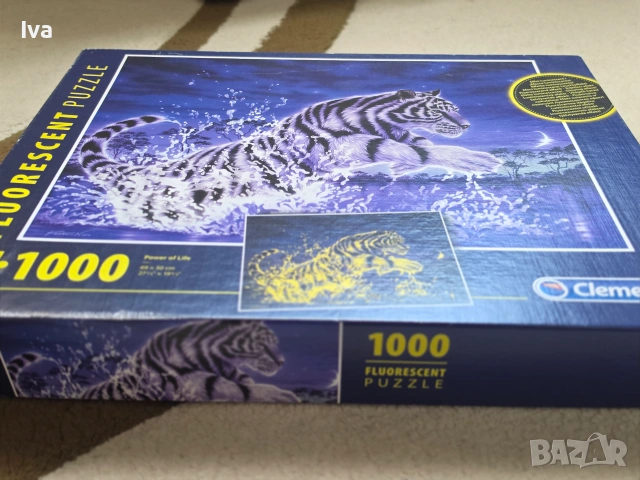 Пъзел Clementoni 1000 части - Тигър, снимка 2 - Пъзели - 55231793