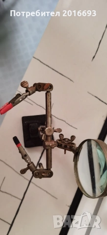 Стара лупа с държачи и щипки с чупещи се рамена., снимка 8 - Друга електроника - 54158668