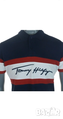 Оригинална мъжка тениска с яка Tommy Hilfiger, размер S, снимка 2 - Тениски - 55207475