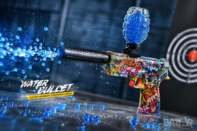 Автоматичен Пистолет с Водни Гел Топчета Electric Water Bullet USB Gel Blaster