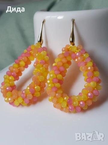 Нови обеци "Капки" с кристали в три цвята, снимка 10 - Обеци - 53958654