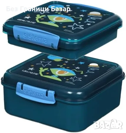 Нов Sistema детски бенто комплект Alien Laguna, кутии 1.25L и 450ml за обяд храна сандвич дете