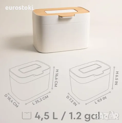 Мини кош за органични отпадъци за кухня KAZAI Elin, дизайнерски кош за биоотпадъци 4.5 л, снимка 7 - Кутии за съхранение - 55646877