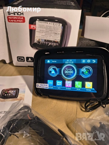 GPS навигационна система за мотоциклет, 5-инчов сензорен екран с безжичен CarPlay/Android Auto , снимка 3 - Други - 54121934