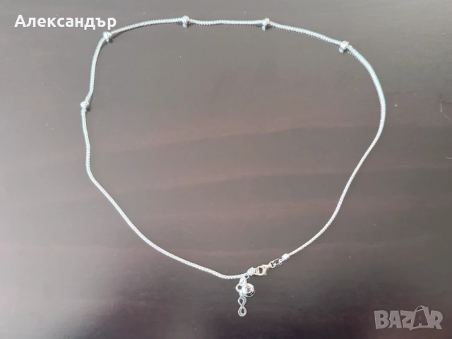 Дамски златен синджир бяло злато с висулка безкрайност - 4,35 гр., 47 см. дължина