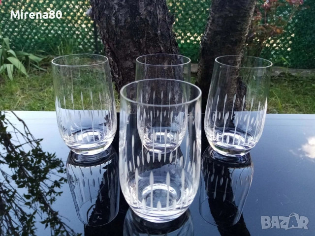 Немски кристални чаши за вино и вода - по 4 бр., снимка 5 - Сервизи - 54315204