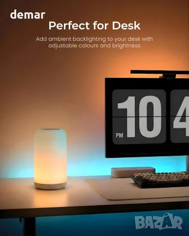 Aetheo Aura Смарт LED нощна лампа с RGB, Wi-Fi, Alexa и Google Home, снимка 3 - Настолни лампи - 55509745