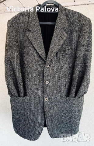 Италианско луксозно сако Carletti Moda Uomo, 100% фина вълна, размер 50, снимка 9 - Сака - 54305214