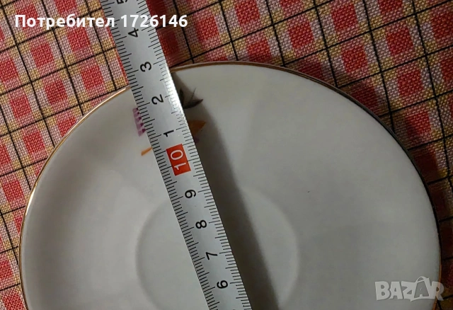 Фин порцелан с позлата - сет 2 броя и чинийки 3 броя на Zeh Scherzer Bavaria , снимка 8 - Чаши - 54040197