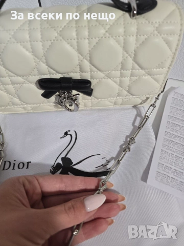 My Dior Дамска Бяла Чанта От Агнешка Кожа Код Brand Luxury Fashion16, снимка 6 - Чанти - 54960651
