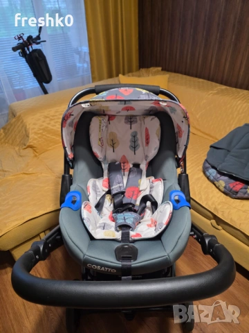 3 в 1 Cosatto Giggle Quad бебешка количка - Hare Wood, снимка 18 - Детски колички - 54593585