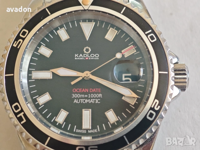KADLOO Basel Swiss OCEN DATE automatic eta sapphire wr 300m, снимка 6 - Мъжки - 54916820