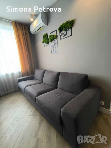 Продавам триместен диван, сив, снимка 2 - Дивани и мека мебел - 54874587
