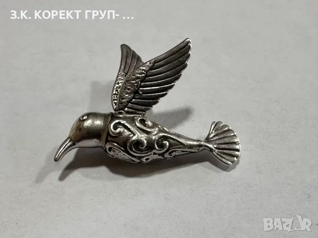 Сребърна висулка 925 – Колибри, снимка 3 - Колиета, медальони, синджири - 55700891