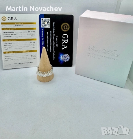 Сребърен пръстен с мойсанит (Диамант) 2.5 карата, снимка 2 - Пръстени - 54428386