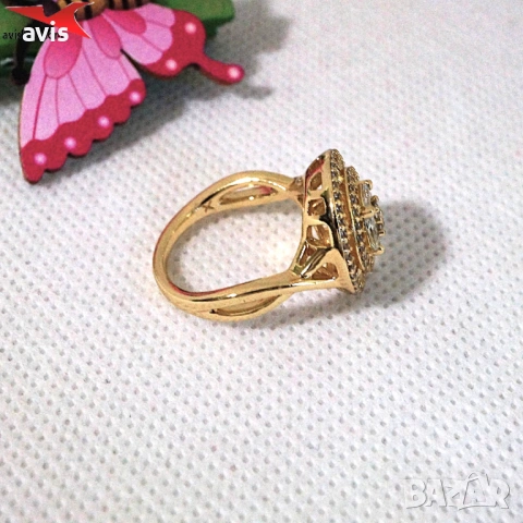 Пръстен с 14К златно покритие 224894, снимка 3 - Пръстени - 54343497