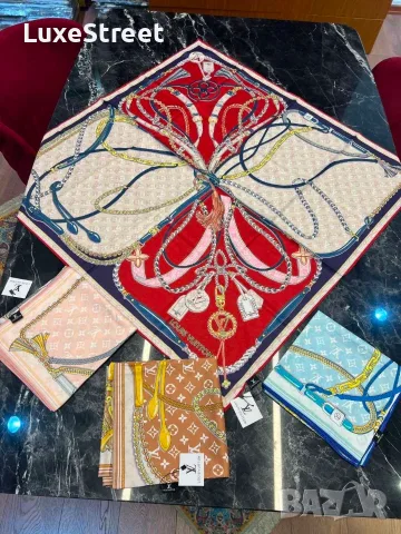 Gucci ⚜️ Louis Vuitton ⚜️ Fendi ⚜️ Burberry ⚜️Дамски Копринени Шалове , снимка 4 - Шалове - 55582761