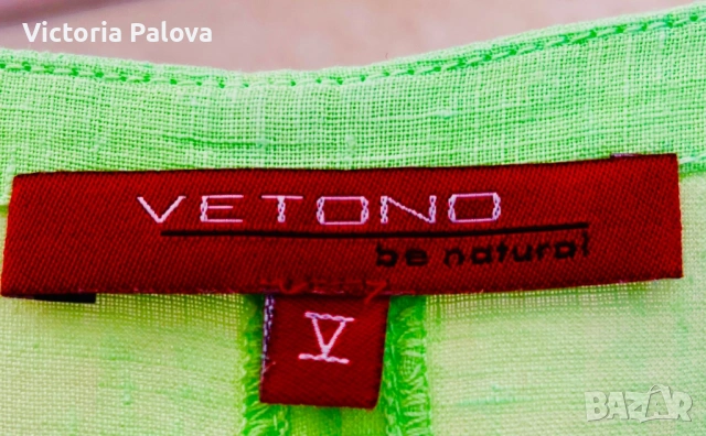 Свеж ленен потник / туника VETONO - цвят лайм, снимка 3 - Туники - 54010109