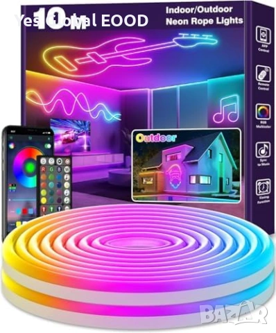 RGB неон лента 10м LETIANPAI App контрол IP65