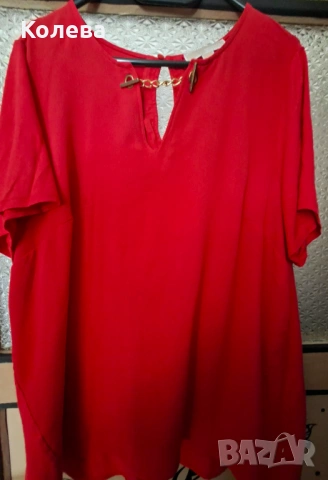 Червена маркова дамска блуза