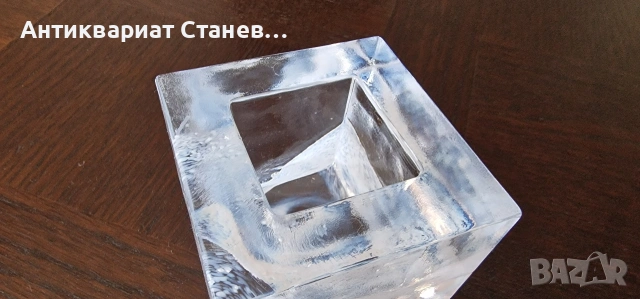 ❄️✨ KOSTA BODA SWEDEN – МАСИВЕН СТЪКЛЕН АРТ КУБ/СВЕЩНИК С НЕВЕРОЯТЕН СВЕТЛИНЕН ЕФЕКТ ✨❄️, снимка 5 - Декорация за дома - 54933056