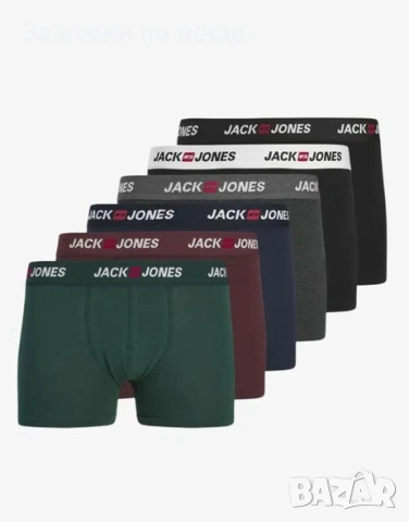 JACK&JONES Jaccorp Logo Boxer Briefs Port Royale 6 Pack Мъжки Боксерки Код P2777