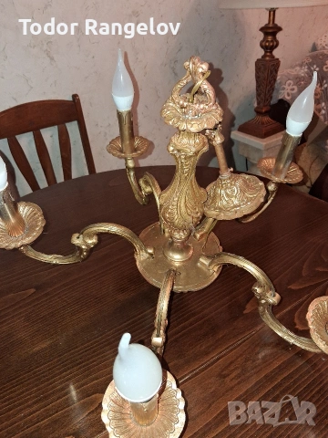 Месингов полилей. , снимка 4 - Лампи за таван - 54028910