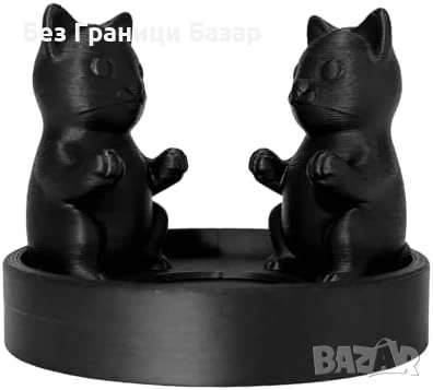 Нов Декоративен свещник черна котка за дом офис спалня рафт бюро 3D принт декор, снимка 5 - Други - 55153111