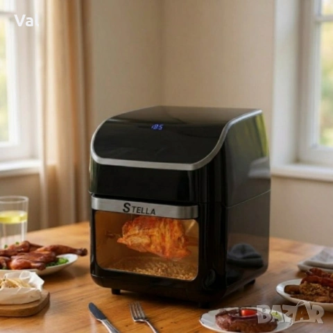 Stella power air fryer oven 12L – Дигитален еър фрайер и фурна 1800W с Touch Screen и грил, снимка 6 - Фритюрници - 54625951