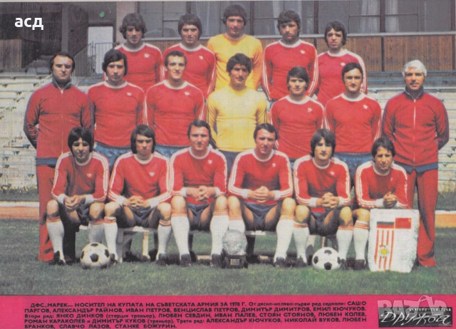 Списание Българо съветска дружба - Марек с КСА за 1978 , футбол