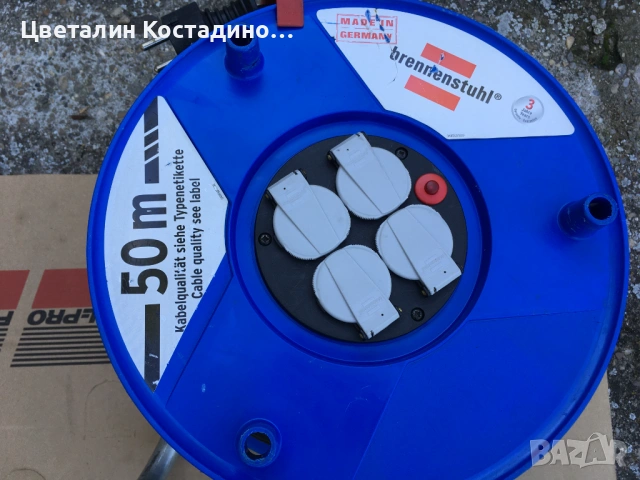 макара с удължител на марката "Brennenstuhl" 50M, снимка 3 - Други инструменти - 54905841