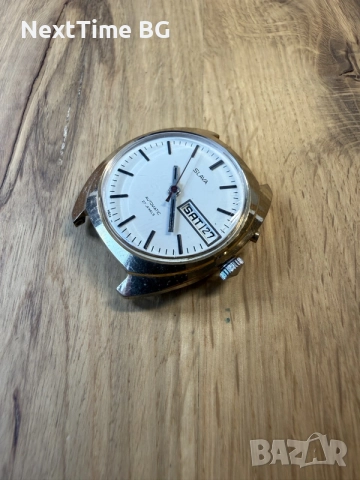 Позлатен съветски автоматичен часовник Слава (Slava Automatic 27 Jewels) СССР, снимка 2 - Мъжки - 55682766