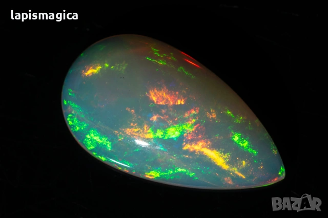 Естествен етиопски опал 3.74ct капка кабошон