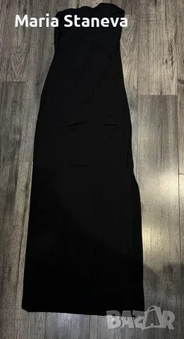 Дълга черна рокля с цепка отстрани, Bershka, M размер 