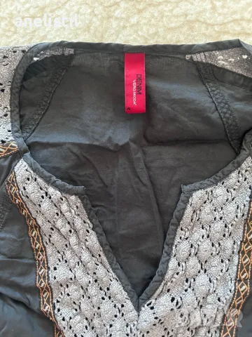 VERO MODA Denim дамска туника M – бохо стил с дантела, снимка 2 - Туники - 55627570