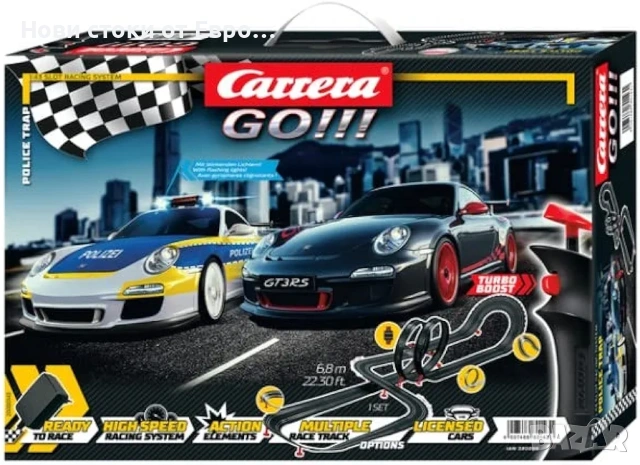 ПИСТА CARRERA GO POLICE TRAP 6.8 M PORSCHE ПОЛИЦЕЙСКИ КОЛИ PORSCHE GT RS