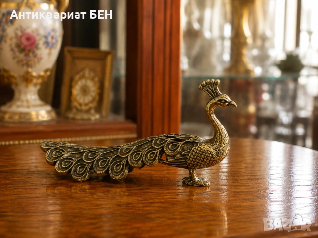 ВИНТИДЖ ДЕКОРАТИВНИ ФИГУРКИ – ПАУН И ПАТИЦА , снимка 3 - Декорация за дома - 54726880