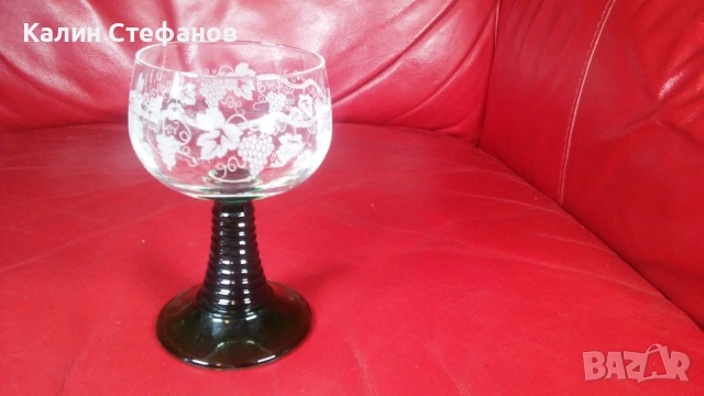 Чаши за концентрат, френски кристал, зелено столче, 100 мл, снимка 7 - Чаши - 54173718